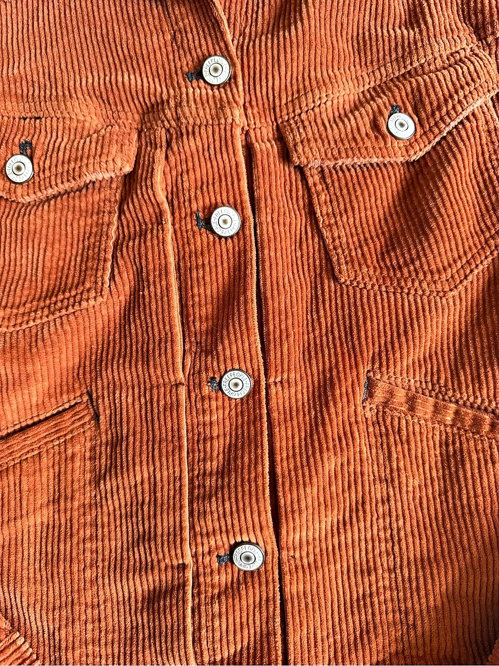 Free People 2020 Corduroy Jacket Orange Small Great Condition - Picture 4 of 10